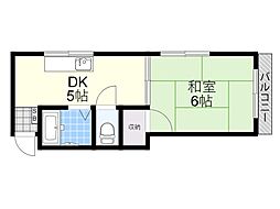 パレス・トミ 1DKの間取図画像