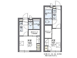レオパレスさき 1階1Kの間取り