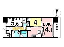 プレサンスロジェ岐阜ザ・レジデンス 2LDKの間取図画像