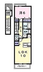 プラダグレイス 1LDKの間取図画像