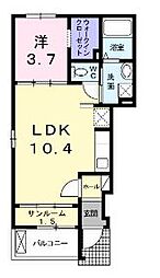 ラピス2 1LDKの間取図画像