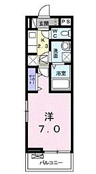 アンジューノ 1Kの間取図画像