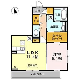 SEJOUR木之庄 1LDKの間取図画像