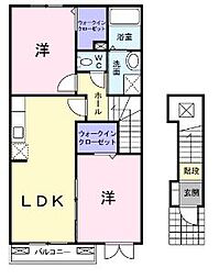 サザンヒルズ 2LDKの間取図画像