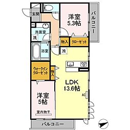 セレーノ空 2LDKの間取図画像