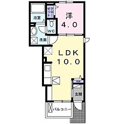 ローズシャトー 1LDKの間取図画像