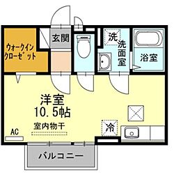 セジュール青山 ワンルームの間取図画像