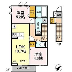 フレンズ2 2LDKの間取図画像