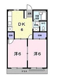 エルディム伊田 2DKの間取図画像