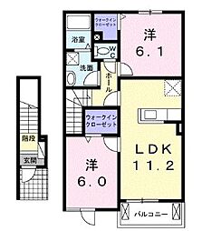 ノーブル 2LDKの間取図画像