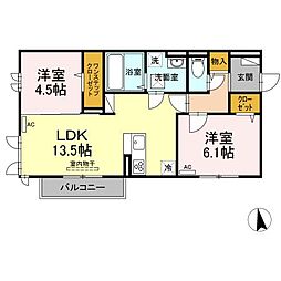 カーサ・グランデ 2LDKの間取図画像