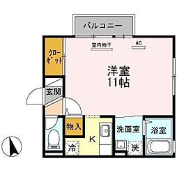 グランシャリオ 1Kの間取図画像