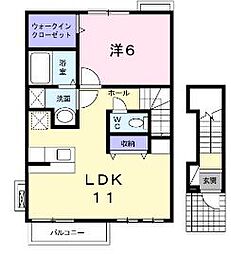 パラクレイシス 1LDKの間取図画像