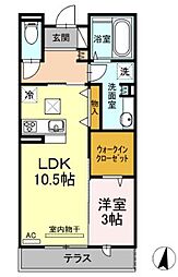 メゾンドキャトル5 1LDKの間取図画像