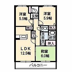 ガーデンシティ大町 3LDKの間取図画像