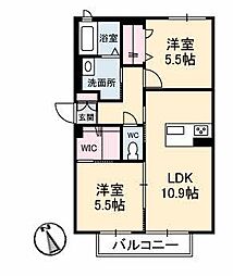 シャーメゾントキワ 2LDKの間取図画像