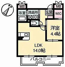 nfツインズB 1LDKの間取図画像