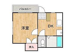 駒金屋6 1DKの間取図画像