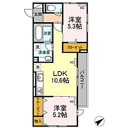 メゾンN&N 2LDKの間取図画像