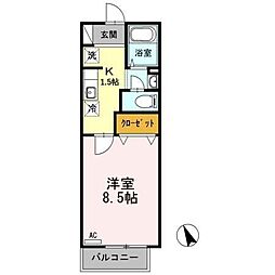 ルグラン3 1Kの間取図画像