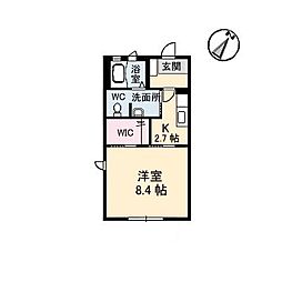 パッション 1Kの間取図画像