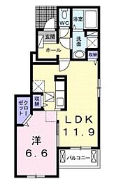 エレガンテ1 1LDKの間取図画像