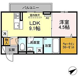 グランツ 1LDKの間取図画像