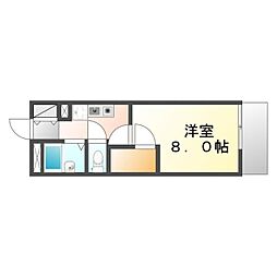 レオパレスフエータ 1Kの間取図画像