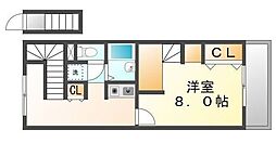 レオパレスHOPE 1Kの間取図画像