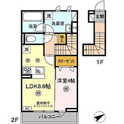 TORISIA川口 1LDKの間取図画像