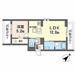 プティ・サーブル 1LDKの間取図画像