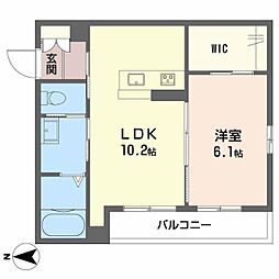 グランベレオ今津 1LDKの間取図画像