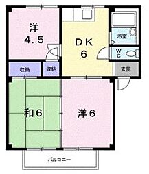 アーバンハイツB 3DKの間取図画像