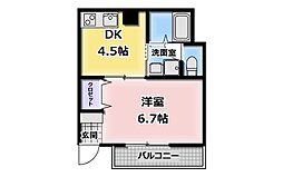 オリーブコート古野上 1Kの間取図画像