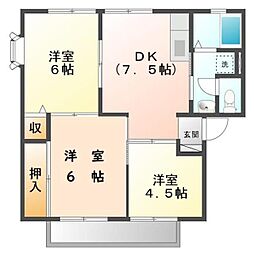 サンビレッジローズB 3DKの間取図画像