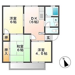 ジュネスハイムC 3DKの間取図画像