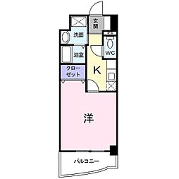 ブリアンオーブ 1Kの間取図画像