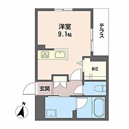 ハイネスト霞町 ワンルームの間取図画像