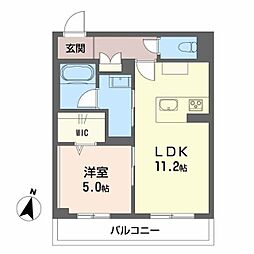ハイネスト霞町 1LDKの間取図画像