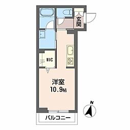 ハイネスト霞町 ワンルームの間取図画像