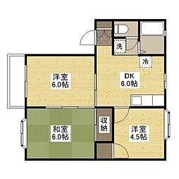 コーポ・柿原 3DKの間取図画像