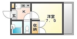 レオパレスステラ 1Kの間取図画像