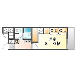 レオパレスHOPE 1Kの間取図画像