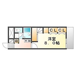 レオパレスリヒトクライス 1Kの間取図画像