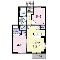 フォンテーヌC 2LDKの間取図画像