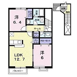 フォンテーヌC 2LDKの間取図画像