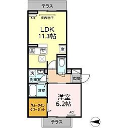 D-roomトラベシア 1LDKの間取図画像