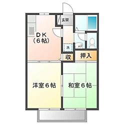ビーライン泉A 2DKの間取図画像