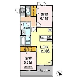 フェリーチェA 2LDKの間取図画像