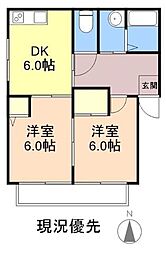 メゾンシーサイド 2DKの間取図画像
